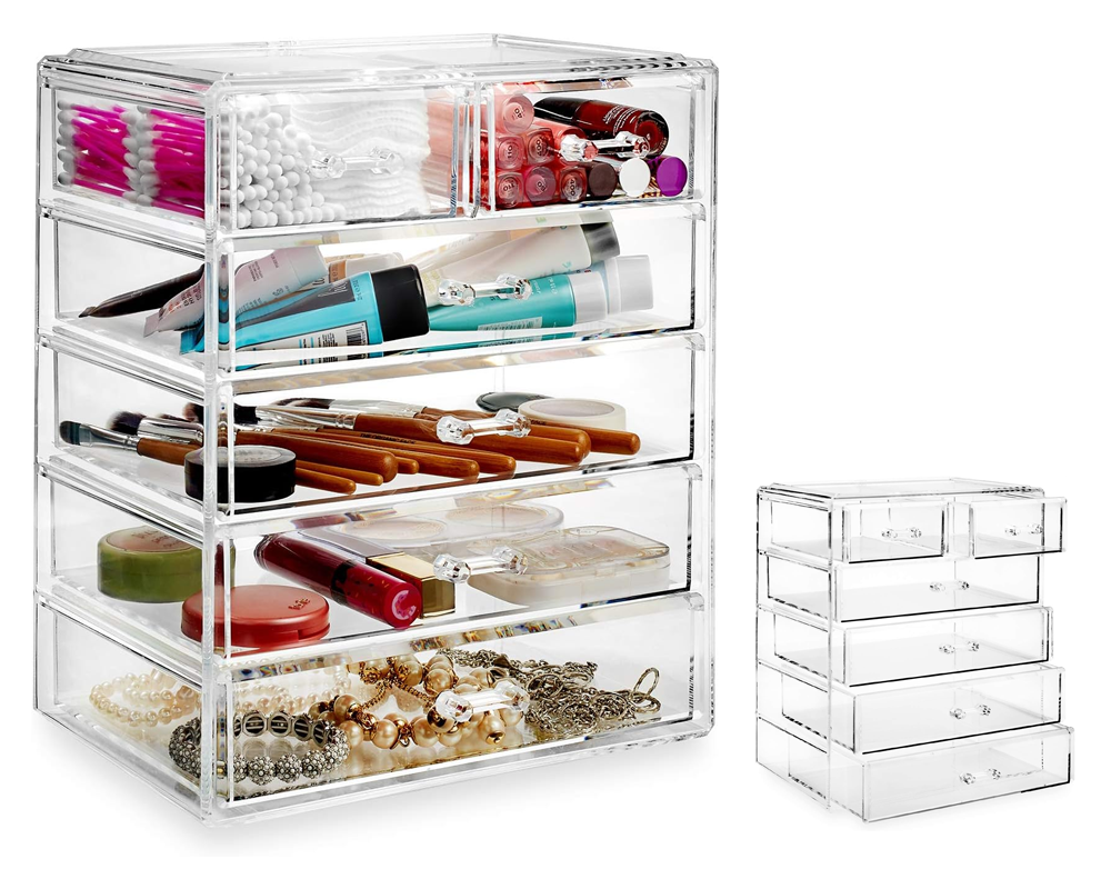 Make Up Storage Makeup Organizer – Acrylic Cosmetic & Jewelry Drawer Box