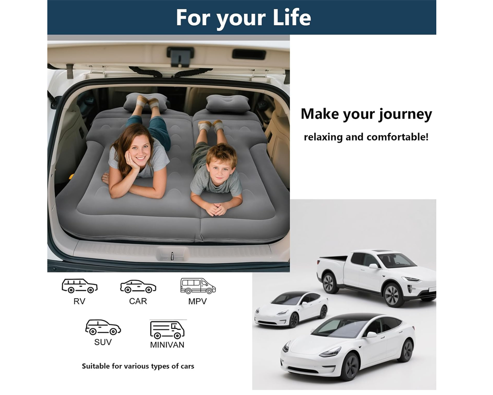 Car Air Mattress – Inflatable Travel Bed for SUV Rear Seat & Trunk