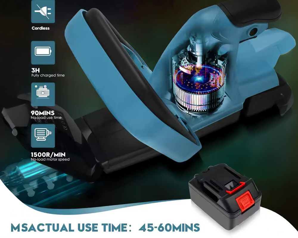Cordless Hedge Trimmer Powerful Battery Powered Hedge Trimmer for Home & Garden