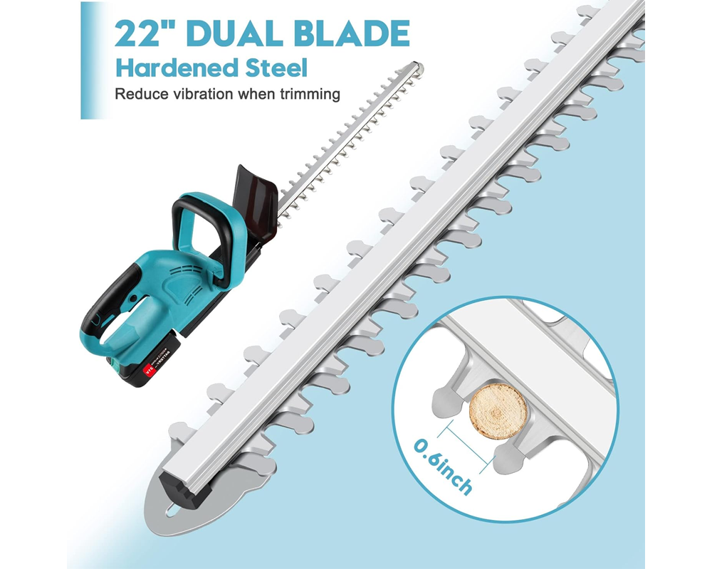 Cordless Hedge Trimmer Powerful Battery Powered Hedge Trimmer for Home & Garden