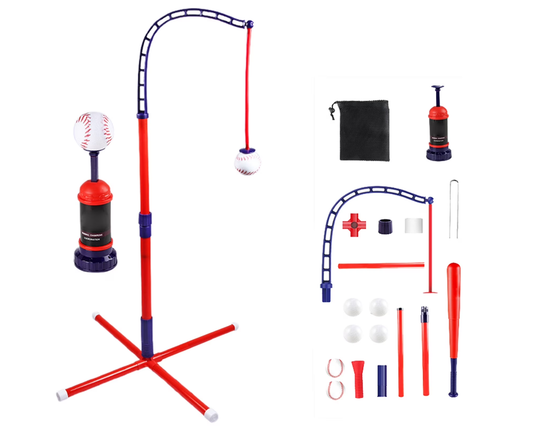 Baseball Set for Kids Retractable Pitching Machine Training Toy