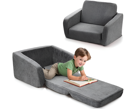 Convertible 2 in 1 Chair Blue Fold Out Lounge Sofa Bed