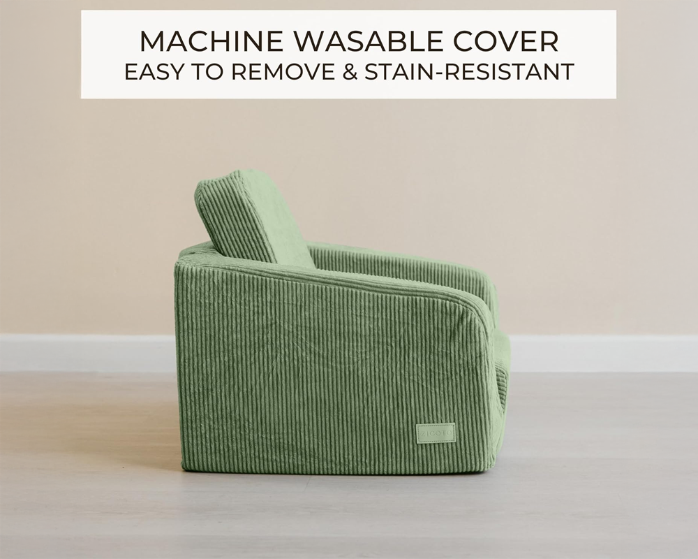 Convertible 2 in 1 Chair Green Fold Out Lounge Sofa Bed