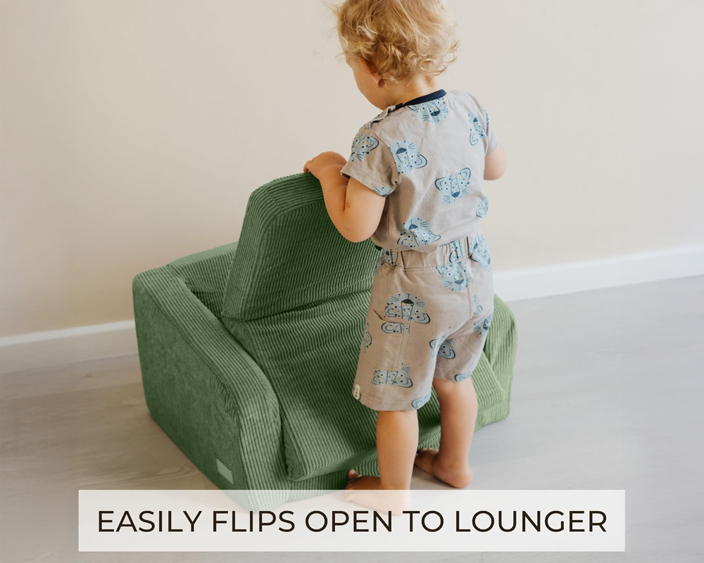 Convertible 2 in 1 Chair Green Fold Out Lounge Sofa Bed
