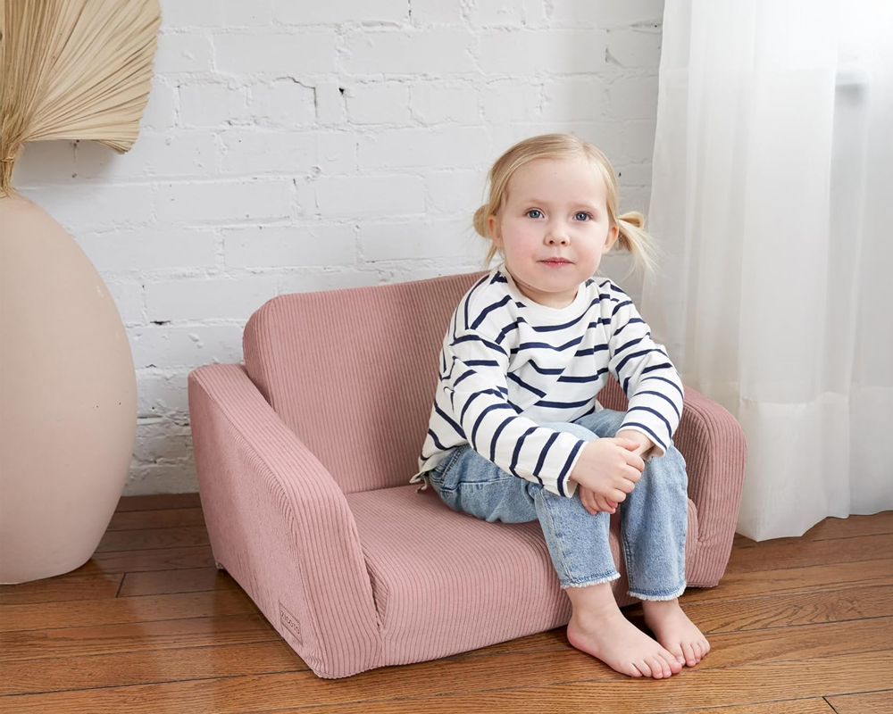 Convertible 2 in 1 Chair Pink Fold Out Lounge Sofa Bed