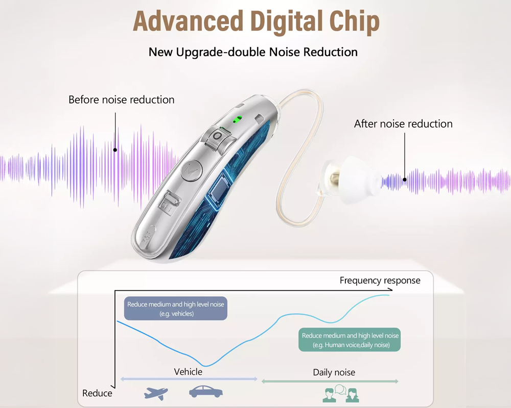 Rechargeable Hearing Aids with Charging Case