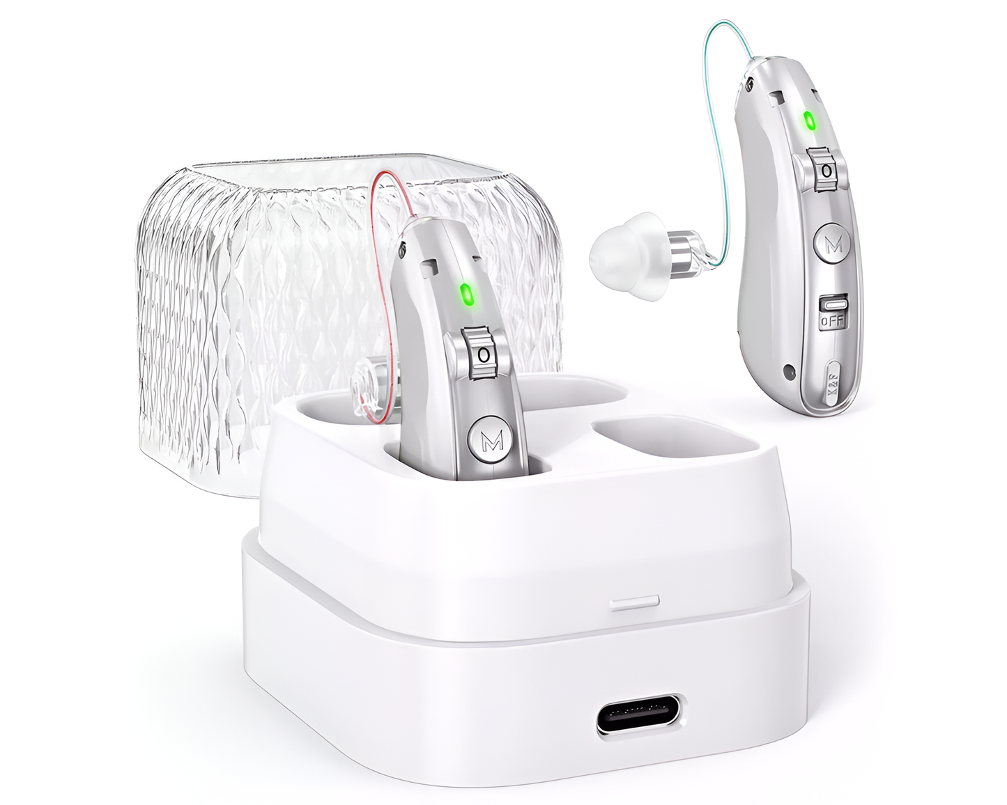 Rechargeable Hearing Aids with Charging Case