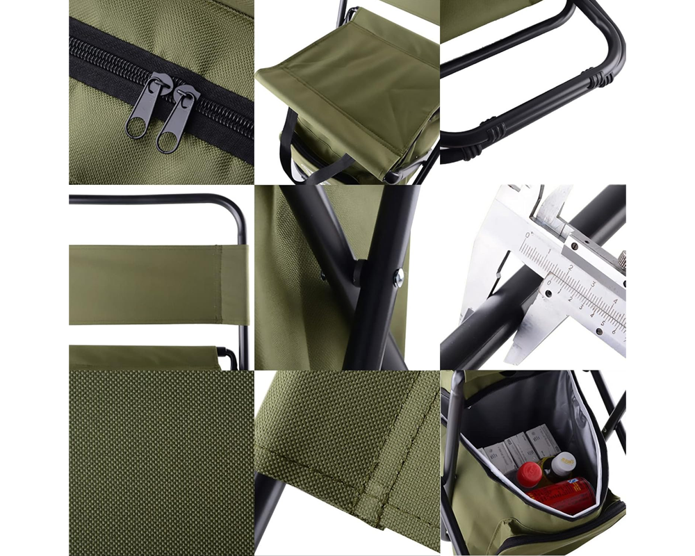 Foldable Camping Fishing Chair – Portable Backpacking Chair with Carry Bag