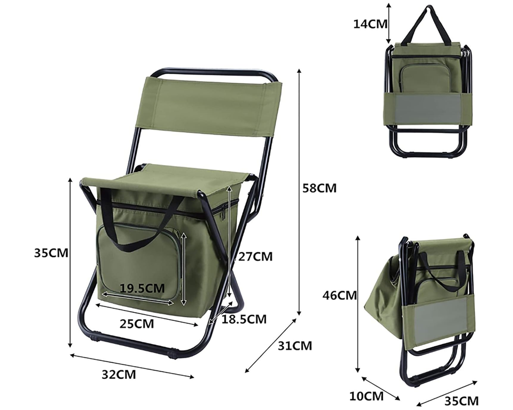Foldable Camping Fishing Chair – Portable Backpacking Chair with Carry Bag