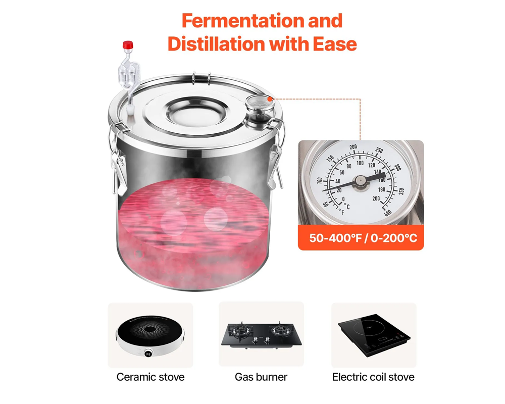 Alcohol Distiller 50L – Dual Condenser Alcohol & Water Distiller Kit