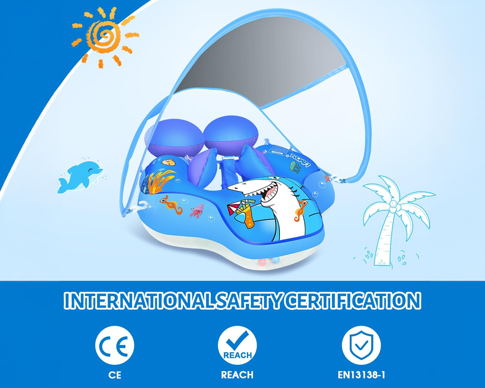 Swimming Ring With Sunshade Safe Pool Float for Little Ones