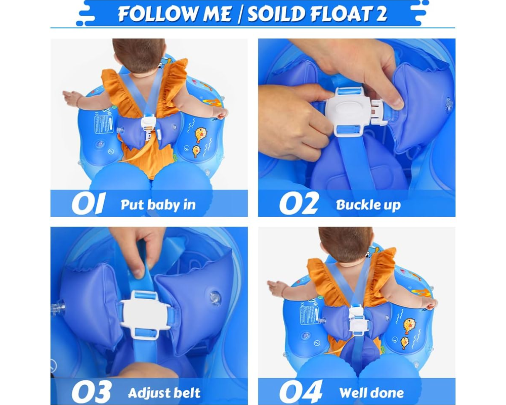 Swimming Ring With Sunshade Safe Pool Float for Little Ones