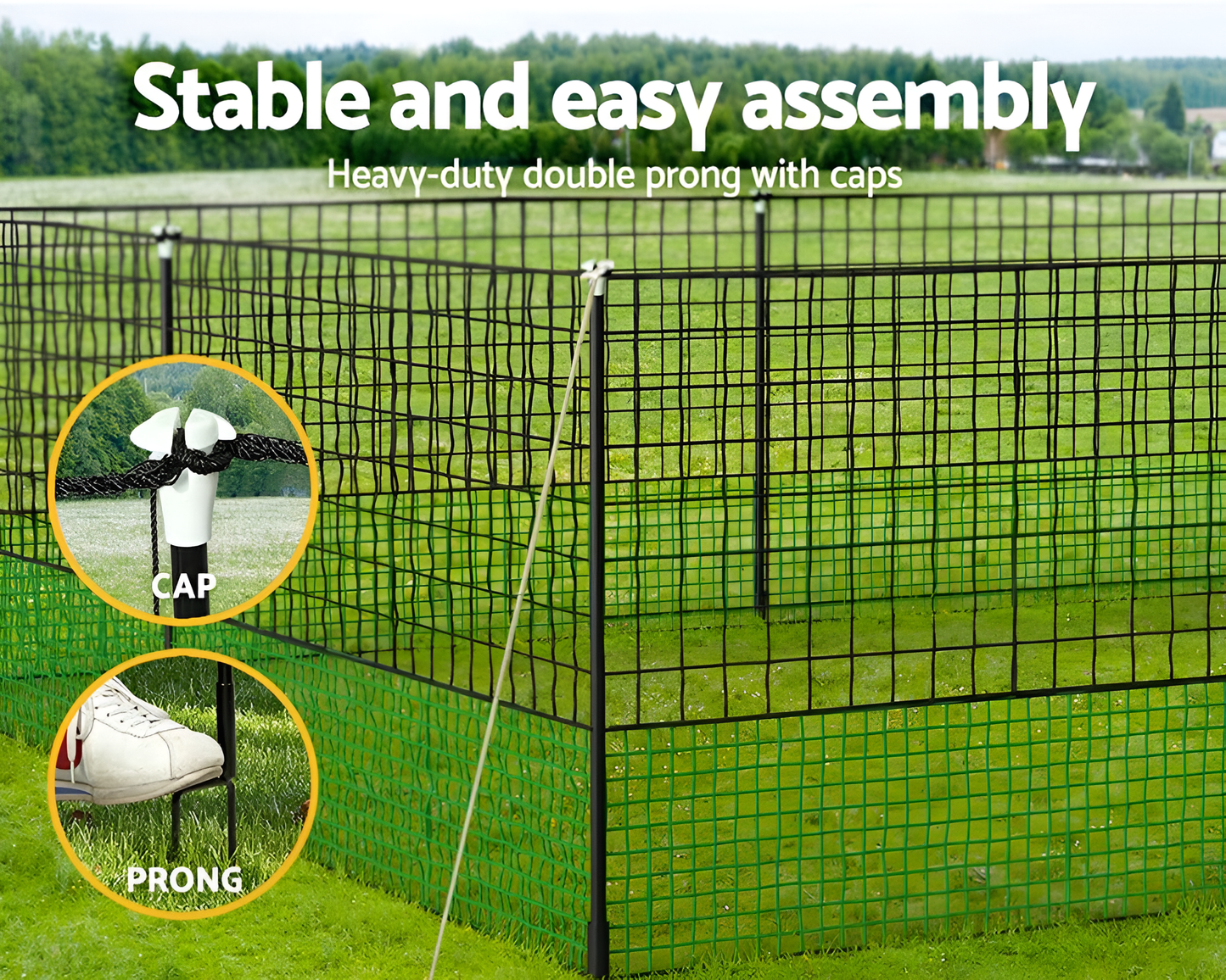 Poultry Chicken Fence Net Set– 1.25m x 24m Poultry Chicken Netting Fence Fencing