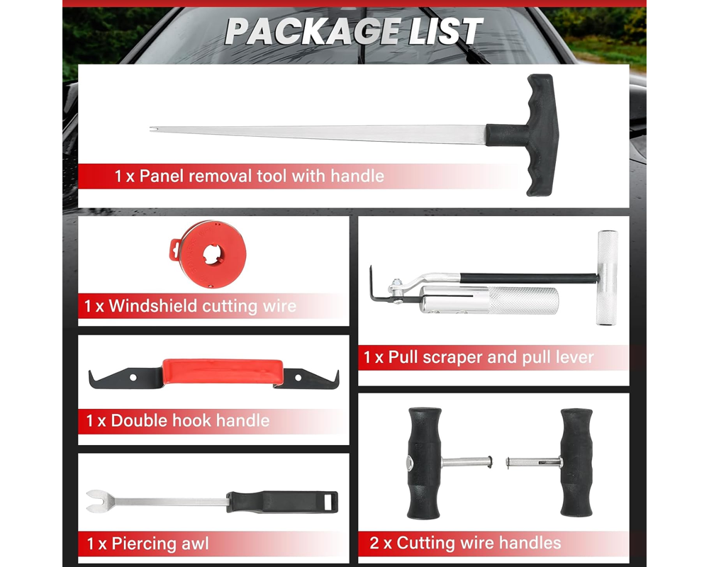 Mechanic Tools Car Windshield Glass Removal Tool Kit
