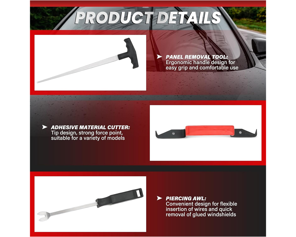 Mechanic Tools Car Windshield Glass Removal Tool Kit