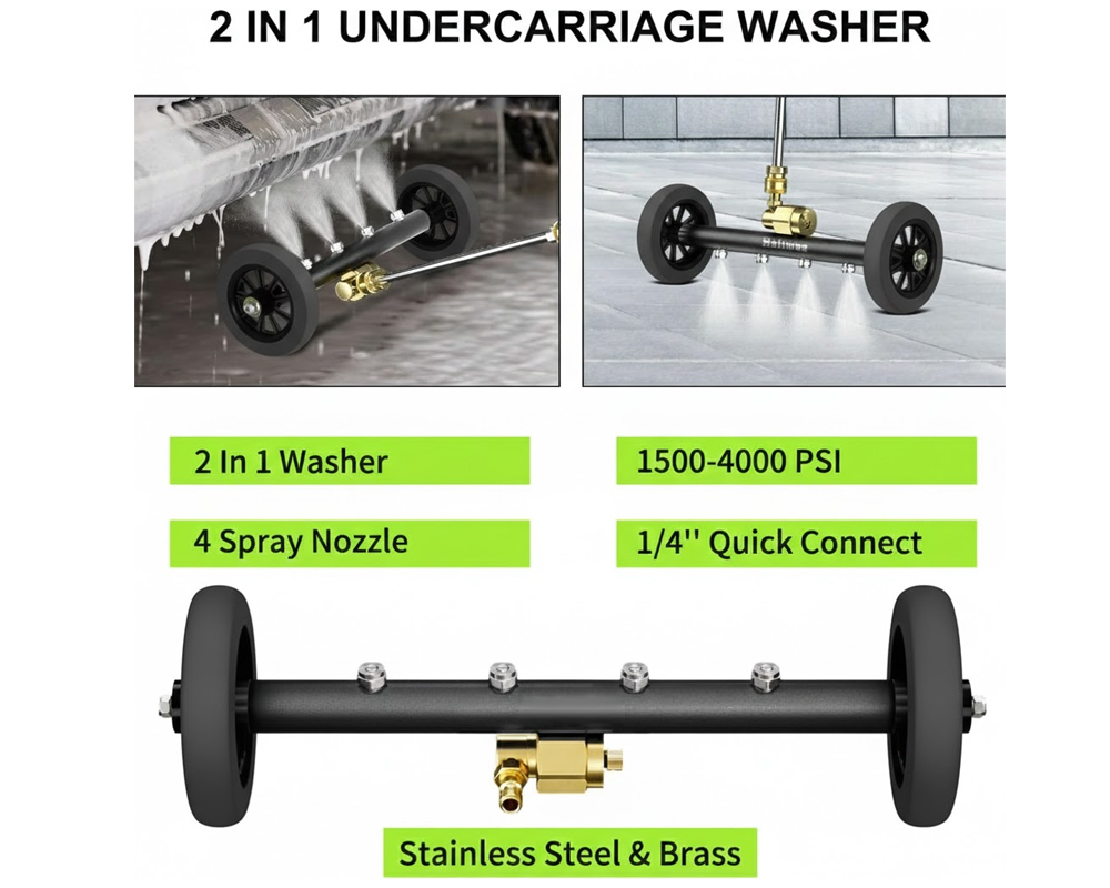 Power Washer Surface Cleaner 4 Nozzle 4000 PSI Undercarriage Tool