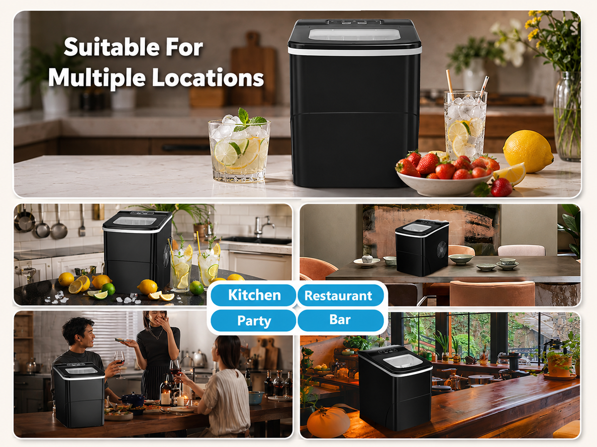 Bullet Ice Cube Maker Countertop Portable Ice Machine 12kg