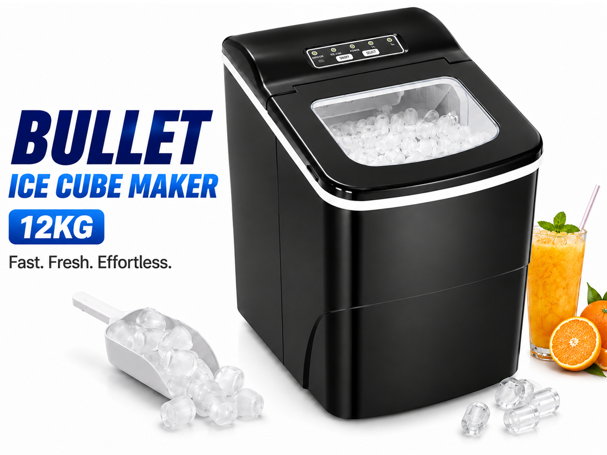 Bullet Ice Cube Maker Countertop Portable Ice Machine 12kg