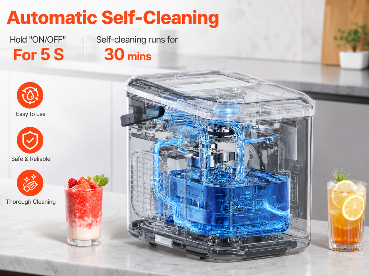 Bullet Ice Cube Maker Countertop Portable Ice Machine 12kg