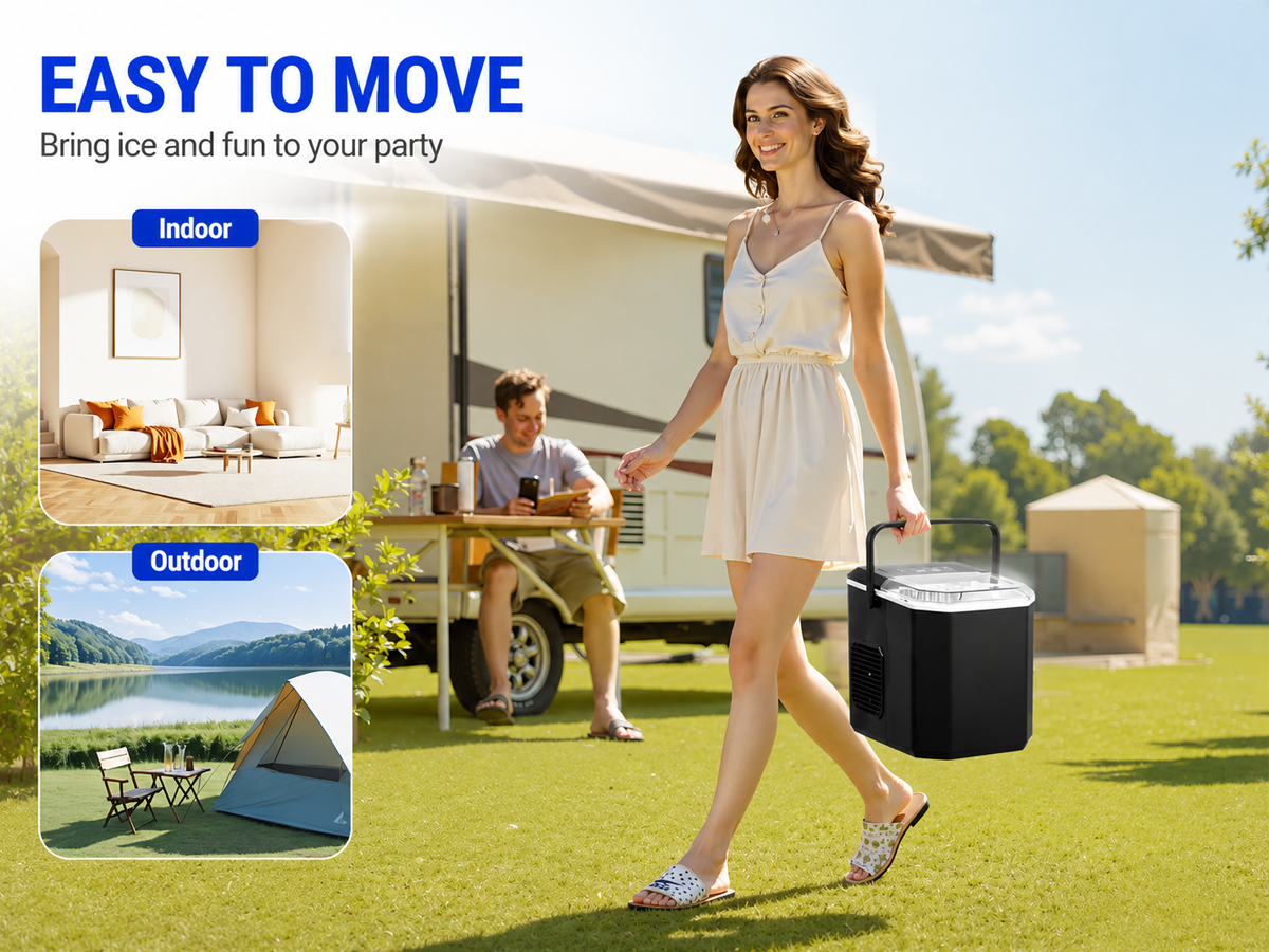 Bullet Ice Cube Maker Countertop Portable Ice Machine 12kg