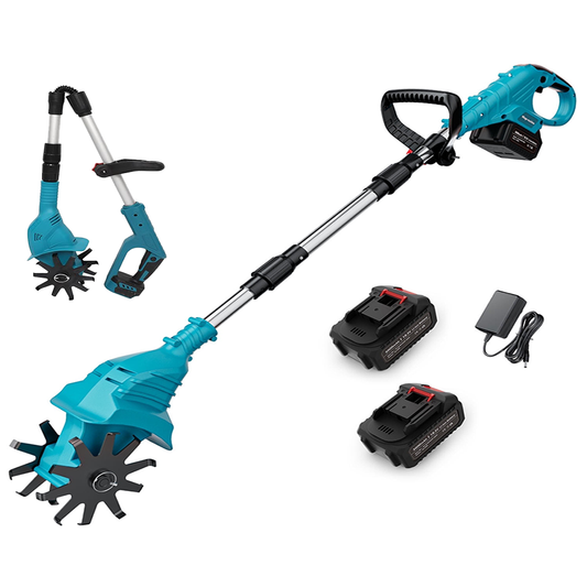 Cordless Electric Rotary Cultivator Foldable Battery Garden Soil Tiller