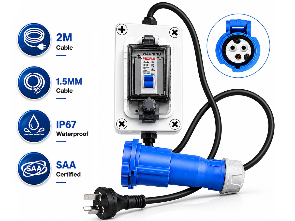 Caravan Extension Cable Adaptor 10A to 16A Power Adapter 2m
