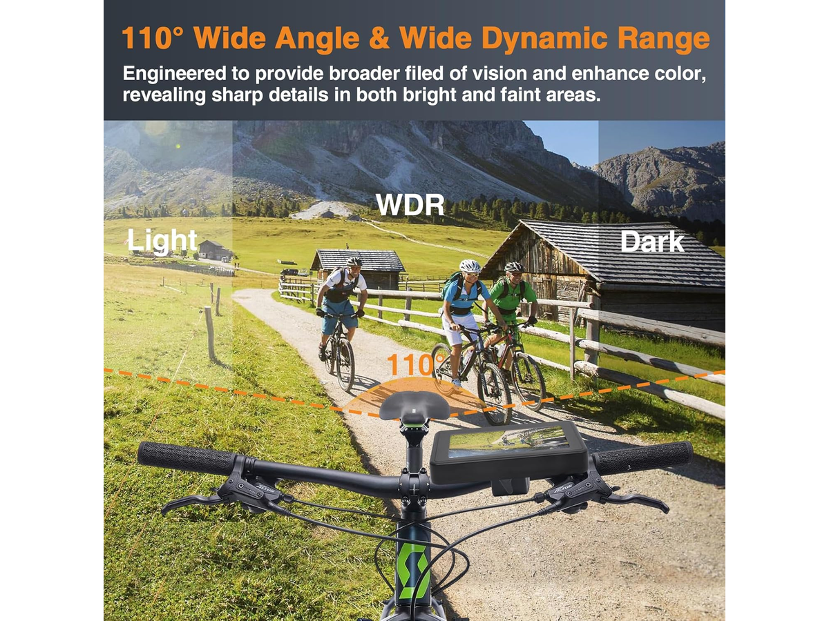 Handlebar Bike Mirror, 1080P Bicycle Rear View Camera Rechargeable