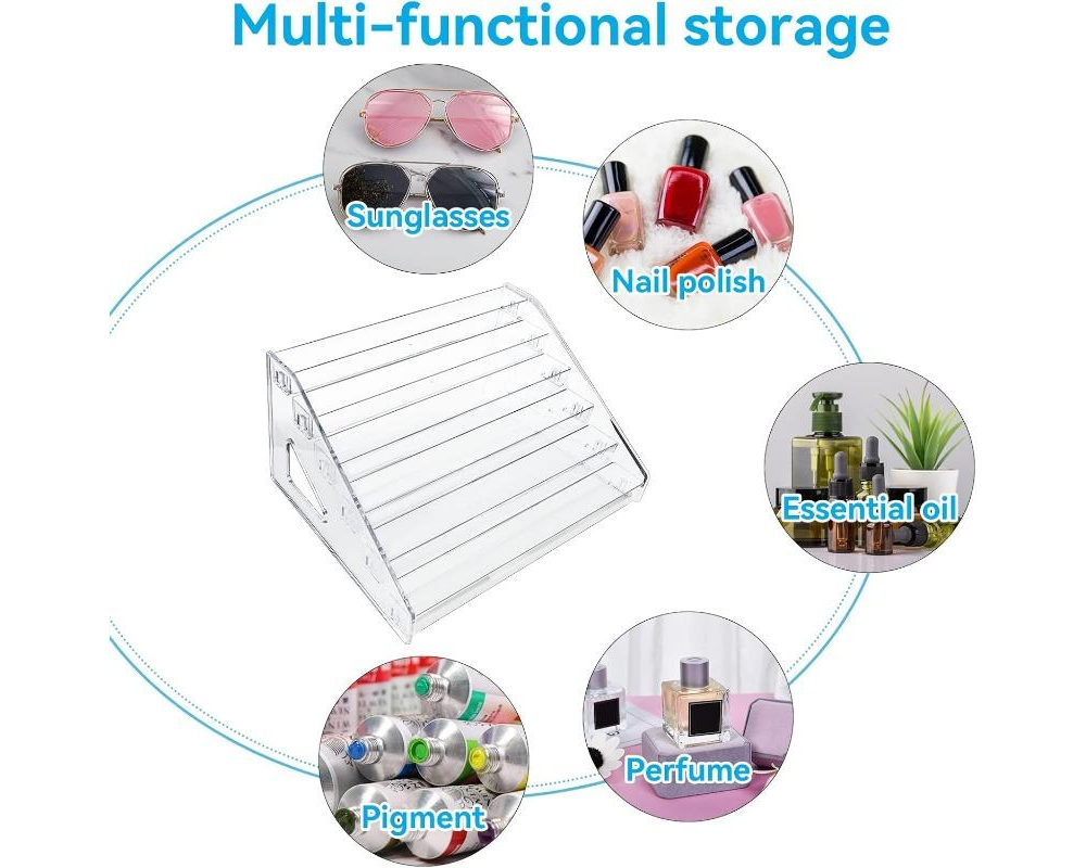 Nail Polish Rack Stand – 5‑Tier Clear Acrylic Nail Polish Organizer for Salon & Home Storage