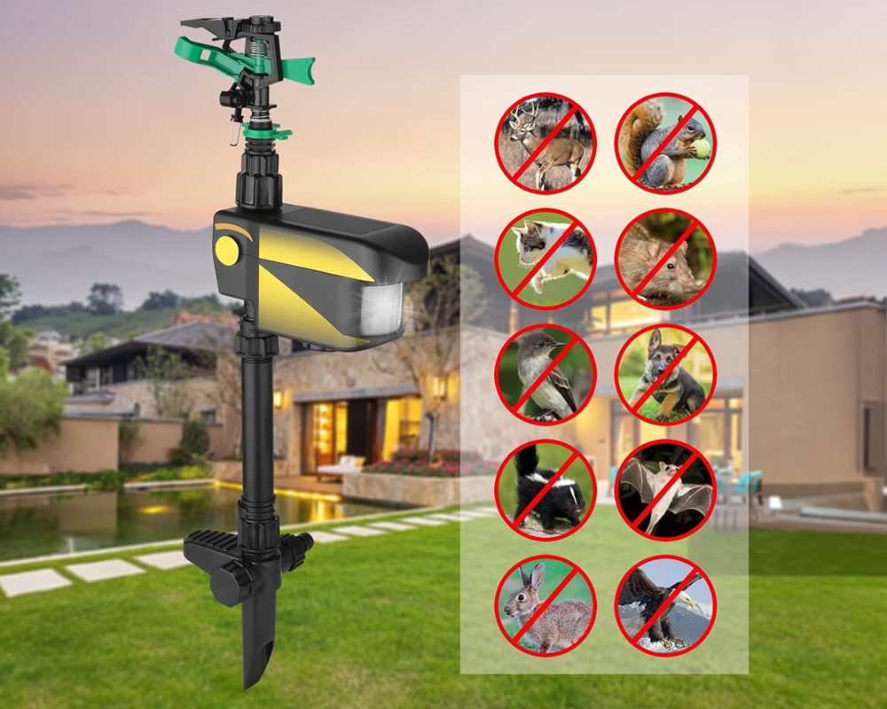 Motion Activated Garden Sprinkler Solar Powered Animal Repeller Water Jet