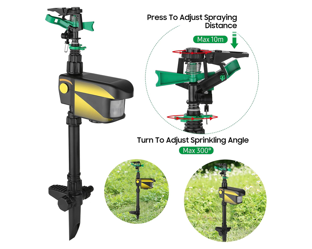 Motion Activated Garden Sprinkler Solar Powered Animal Repeller Water Jet