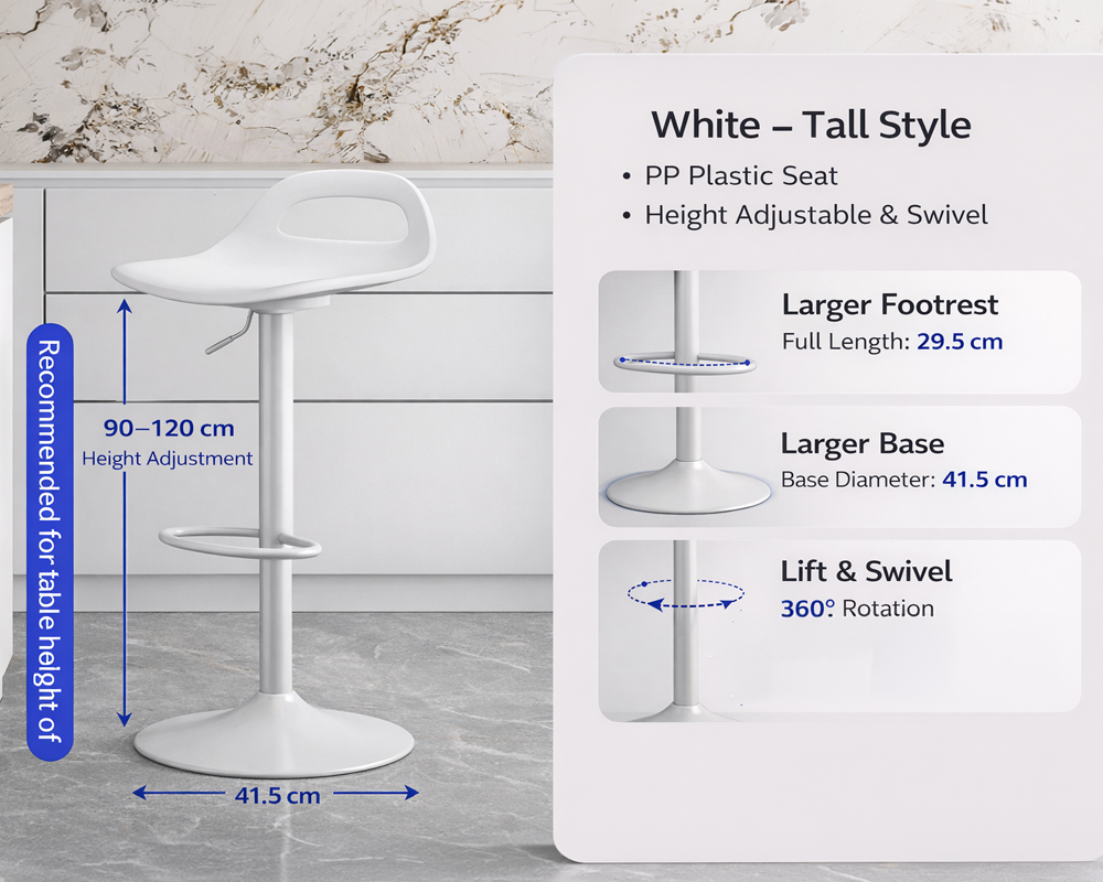 Adjustable Height Bar Stool Set Modern Adjustable Height Bar Stool with 360° Swivel