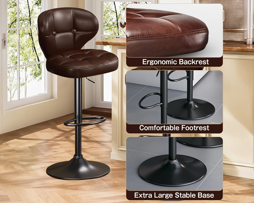 Height Adjustable Bar Stool High Counter Bar Stools