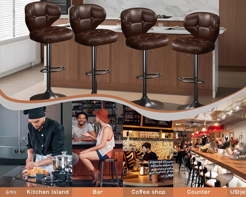 Height Adjustable Bar Stool High Counter Bar Stools