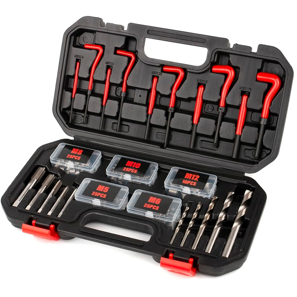 131PCS Thread Repair Kit Helicoil Thread Repair Kit M5 M6 M8 M10 M12