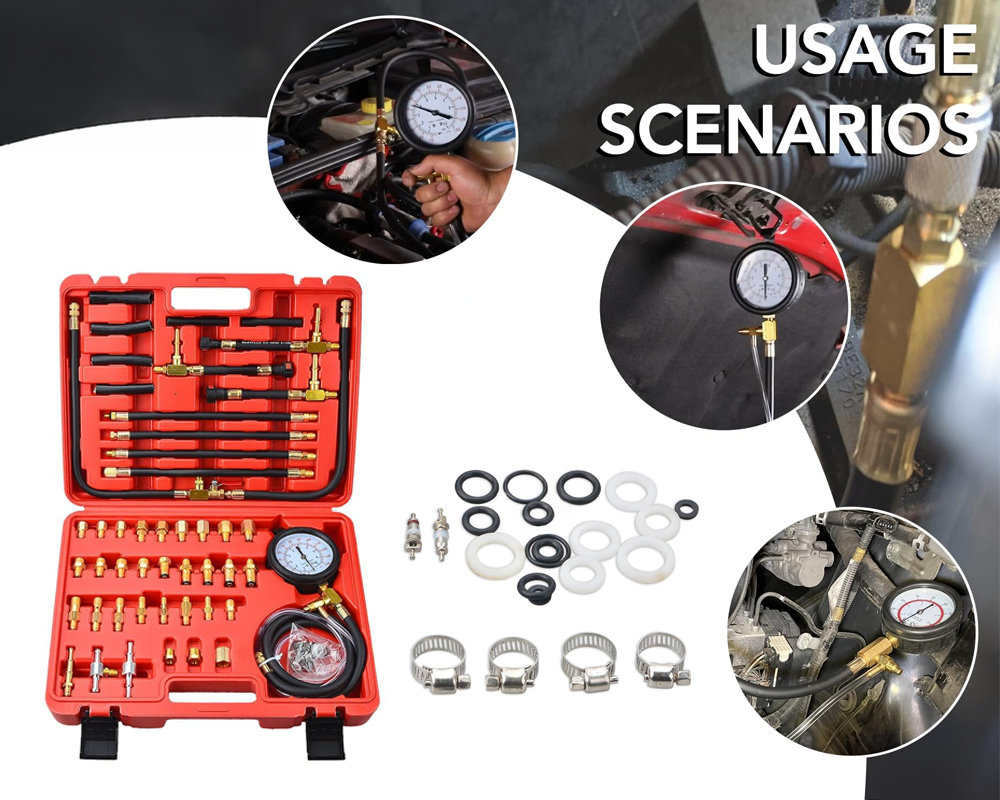 Fuel Pressure Tester Quick Connection Fuel Injection Pressure Gauge Kit