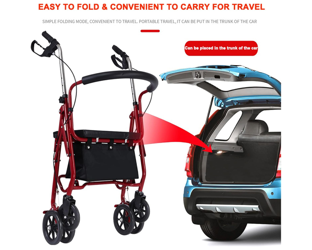 Mobility Rollator Walker Folding Walking Frame with Seat