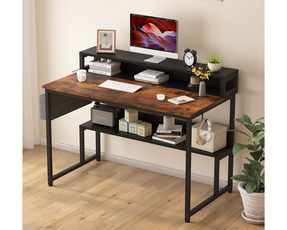 Computer Desk Modern Home Office Computer Desk with Storage Shelf