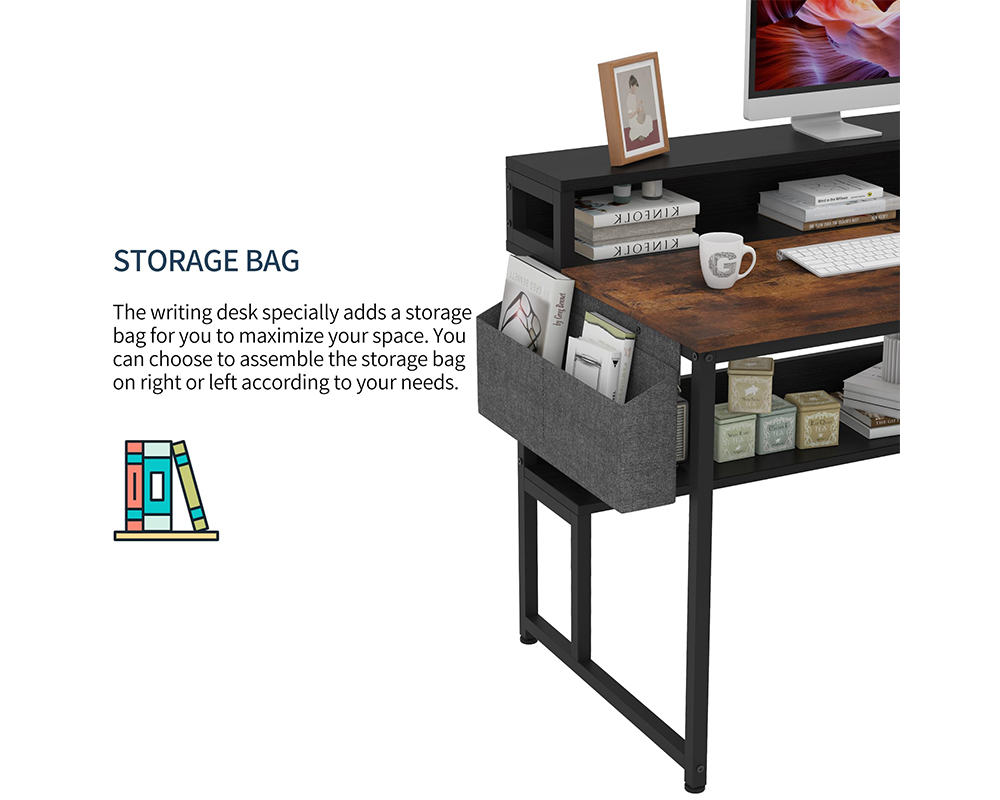 Computer Desk Modern Home Office Computer Desk with Storage Shelf