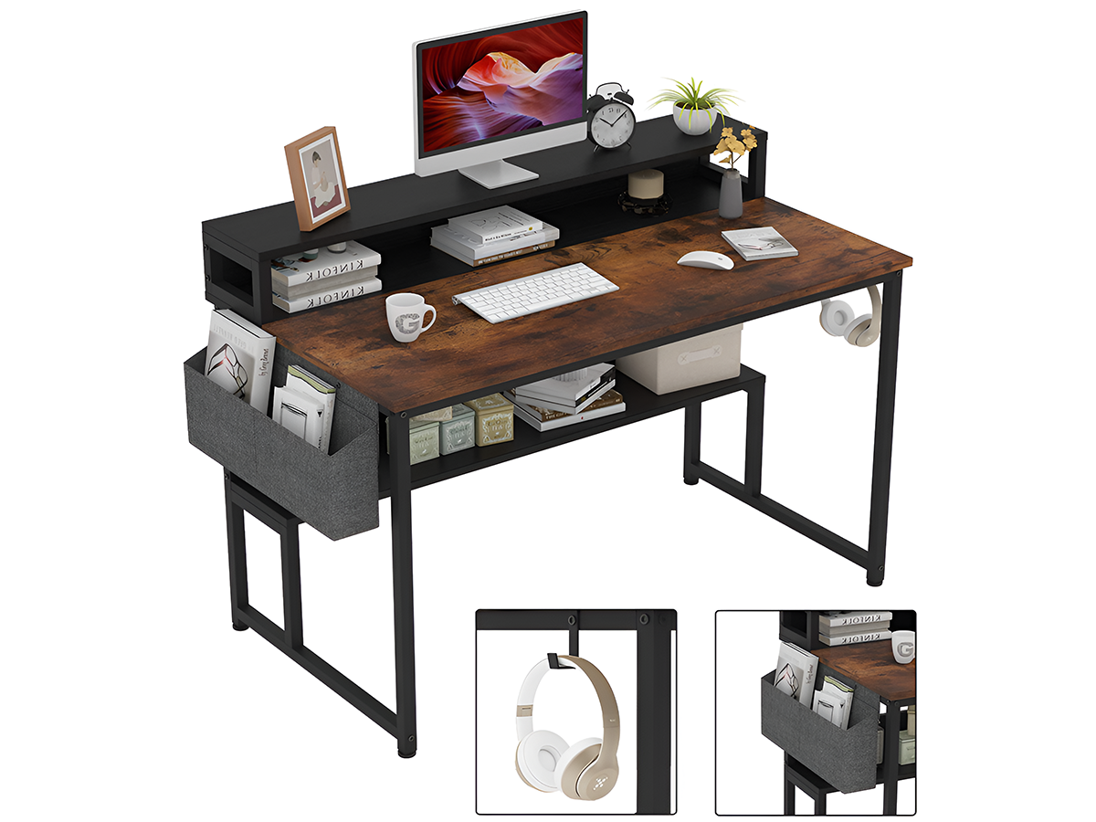 Computer Desk Modern Home Office Computer Desk with Storage Shelf