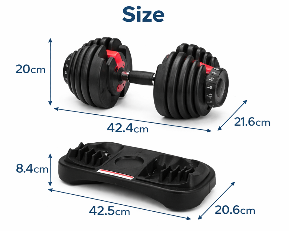 Adjustable Dumbbells 40KG Pair Home Gym Weight Set