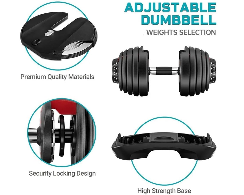 Adjustable Dumbbells 40KG Pair Home Gym Weight Set