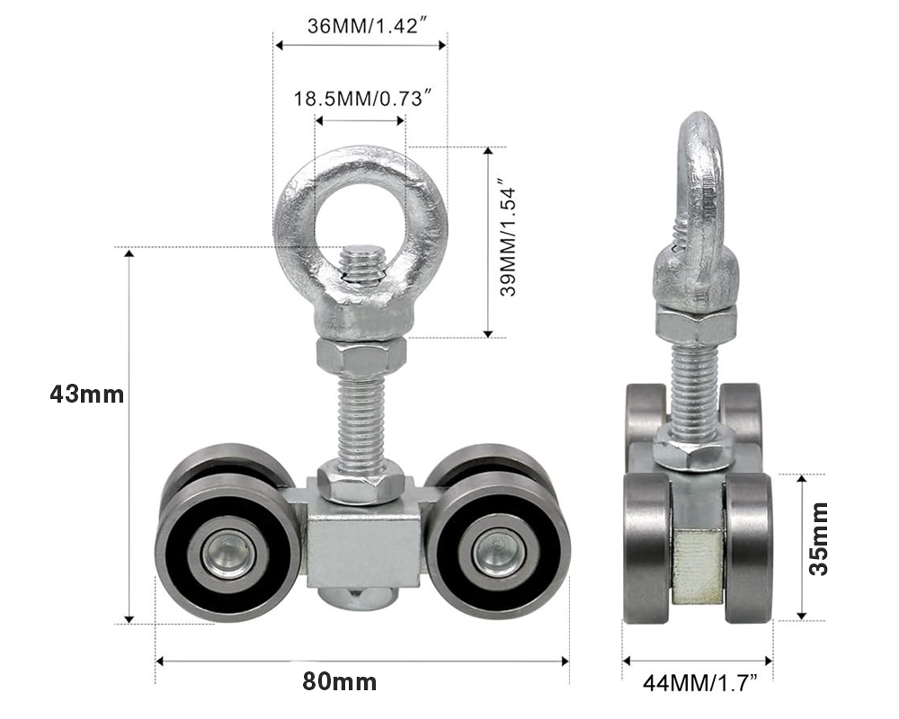 4 Wheel Unistrut Trolley Roller