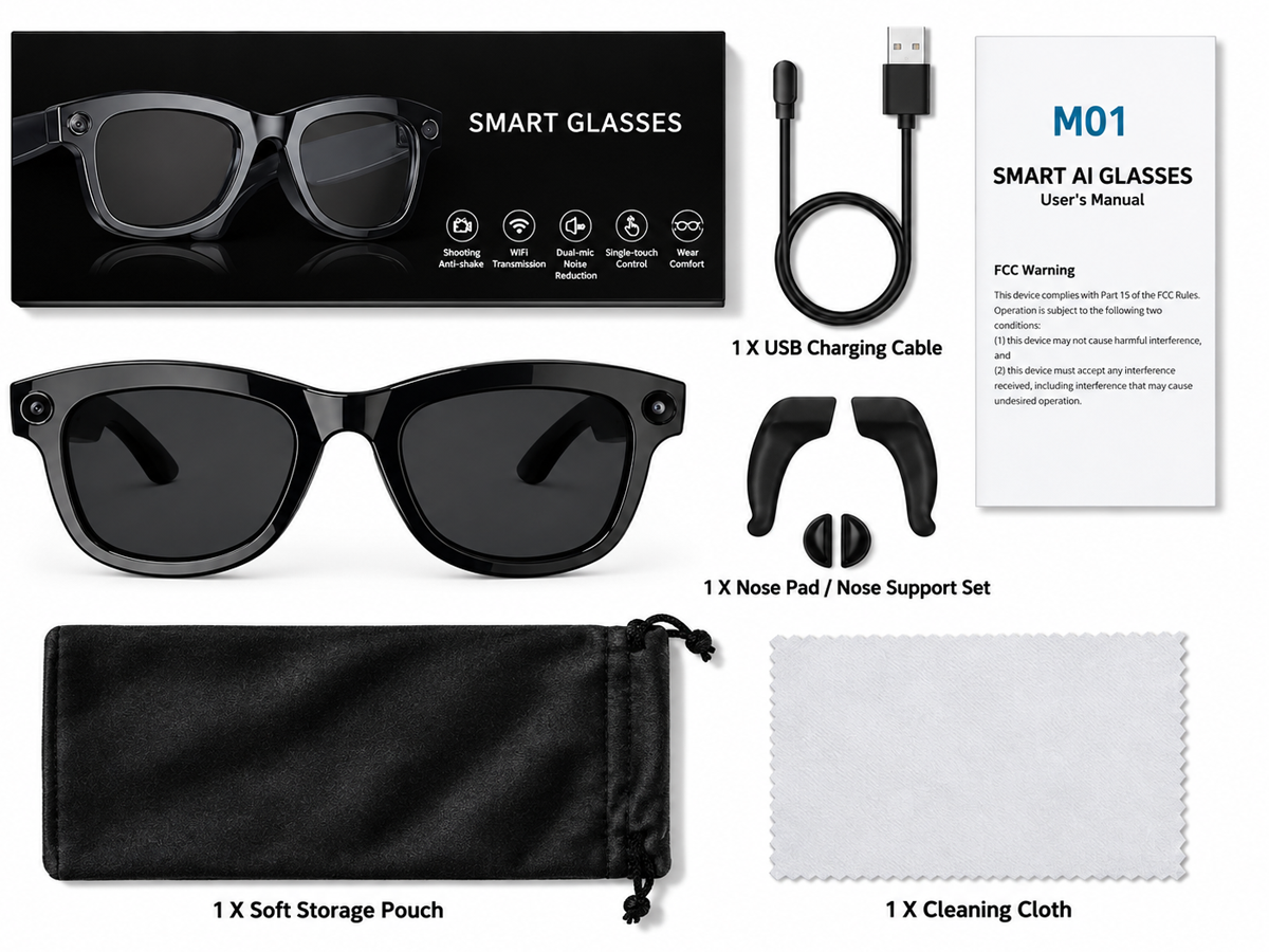 5MP Smart Camera Glasses with 4K