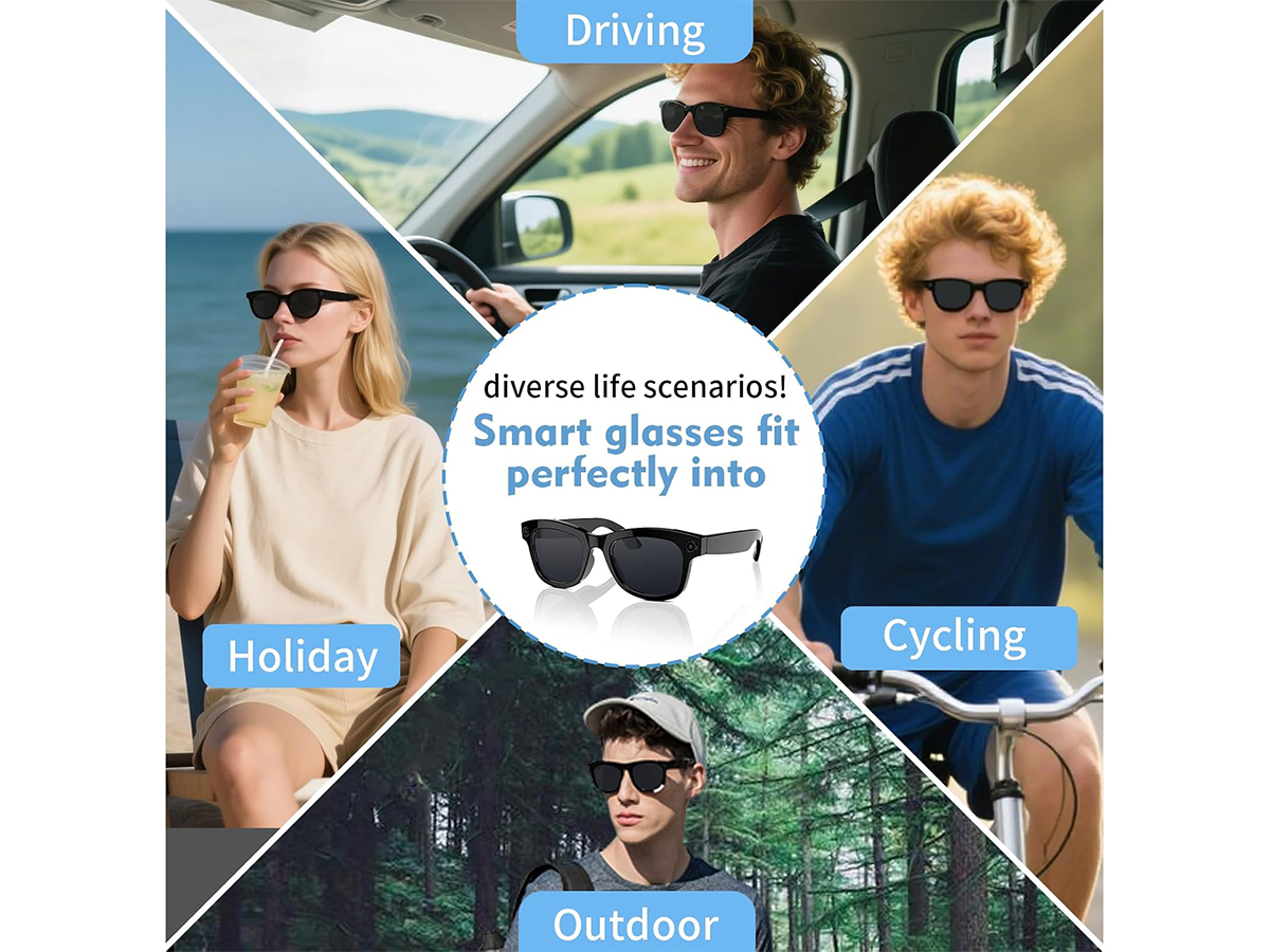 5MP Smart Camera Glasses with 4K