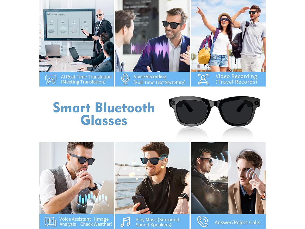 5MP Smart Camera Glasses with 4K