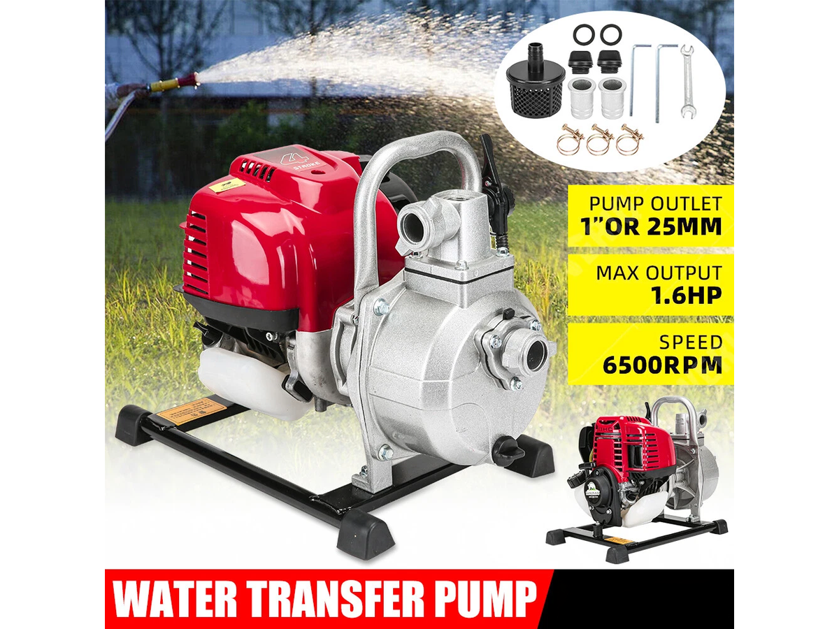Portable Petrol Water Pump 1 Inch 4 Stroke 1.6HP Water Transfer Pump