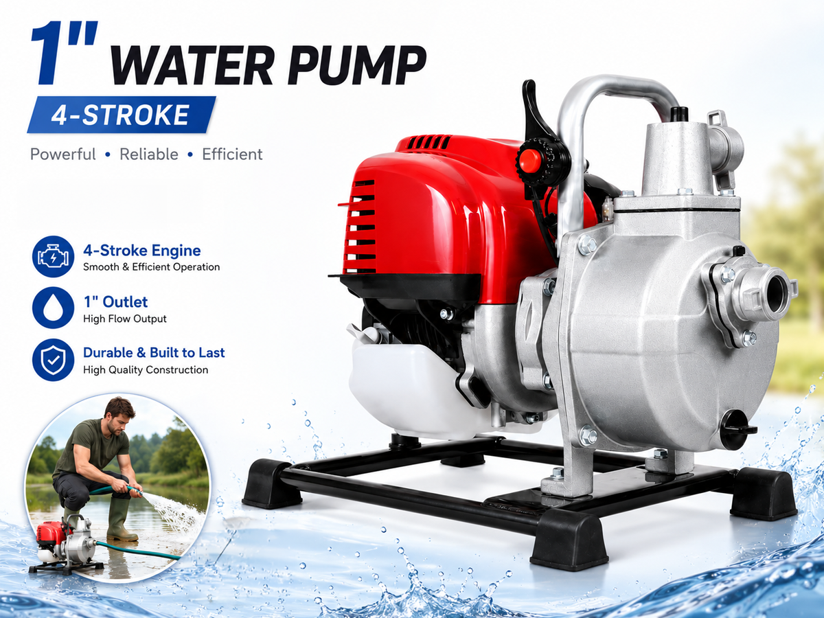 Portable Petrol Water Pump 1 Inch 4 Stroke 1.6HP Water Transfer Pump
