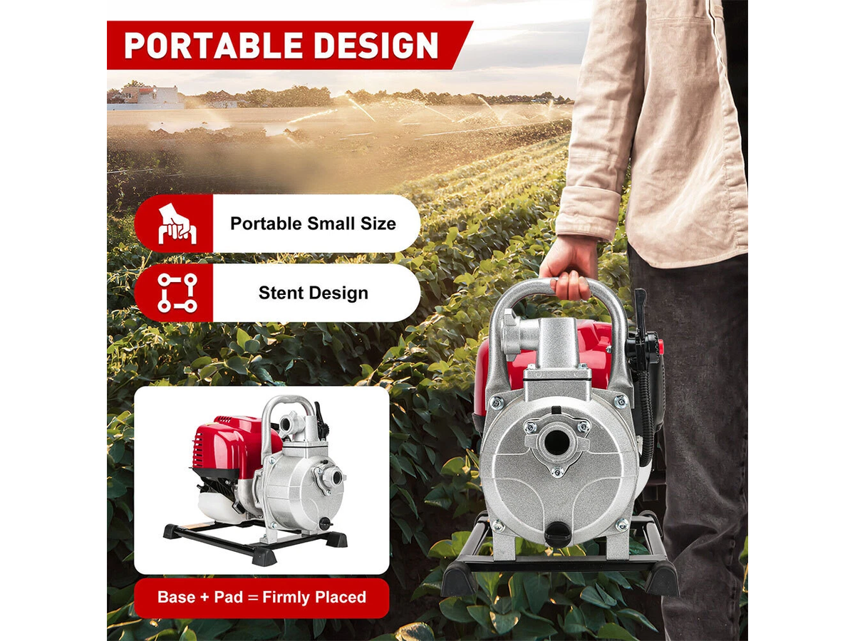 Portable Petrol Water Pump 1 Inch 4 Stroke 1.6HP Water Transfer Pump