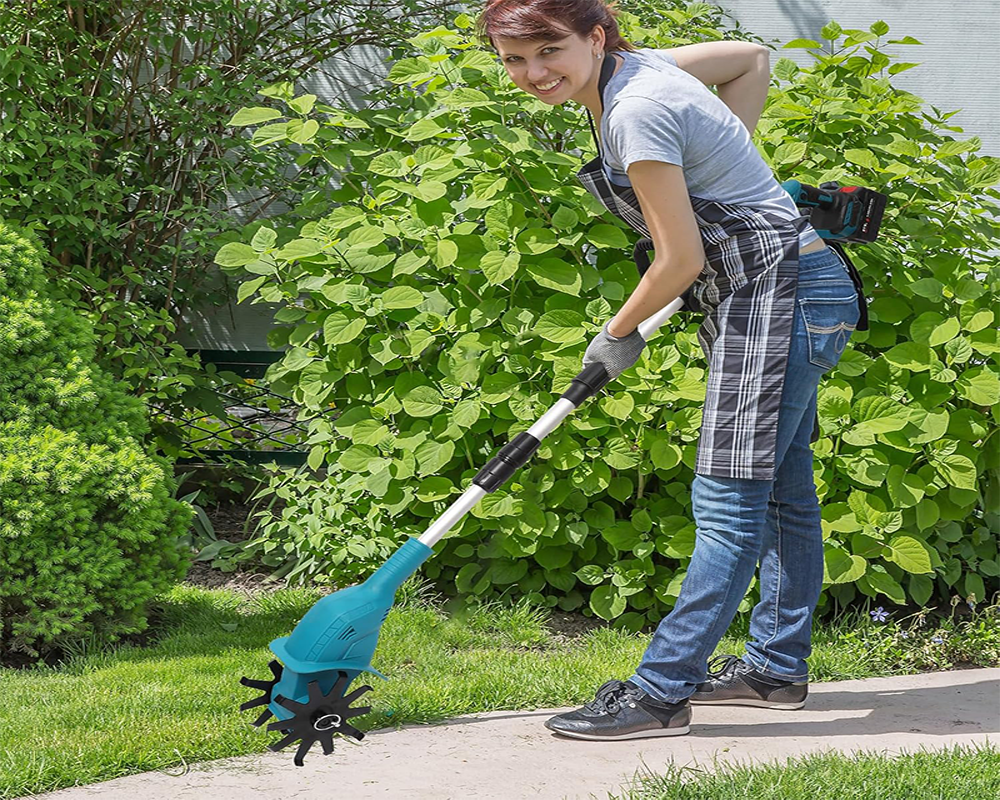 Cordless Electric Rotary Cultivator Foldable Battery Garden Soil Tiller