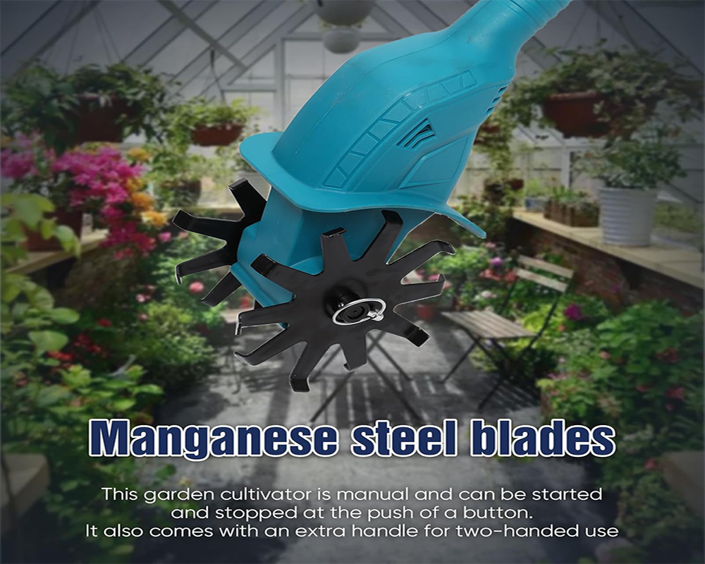 Cordless Electric Rotary Cultivator Foldable Battery Garden Soil Tiller